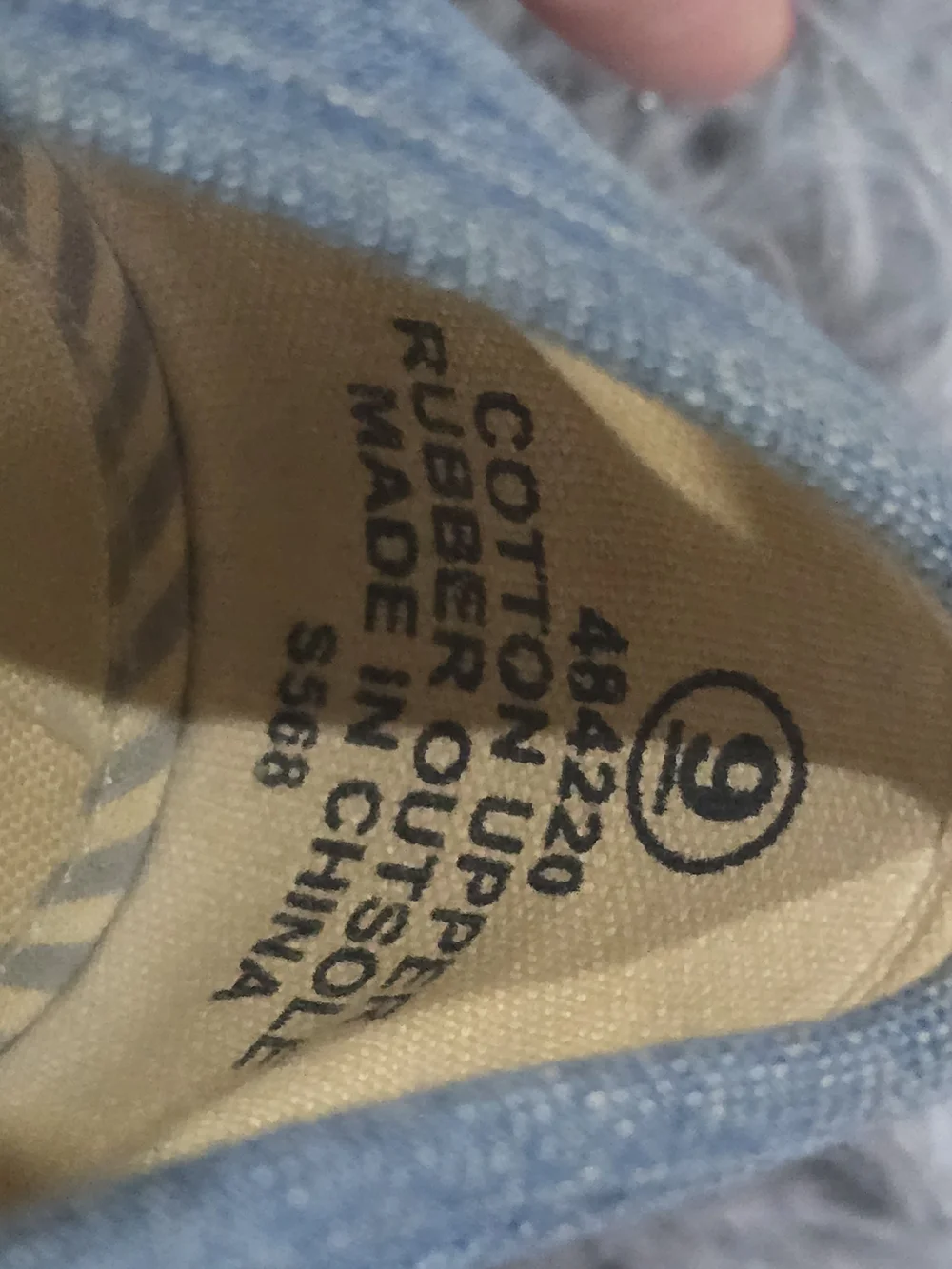 Vintage Denim Blue Canvas Lace-Up Sneakers with Cream Laces, Size 9
